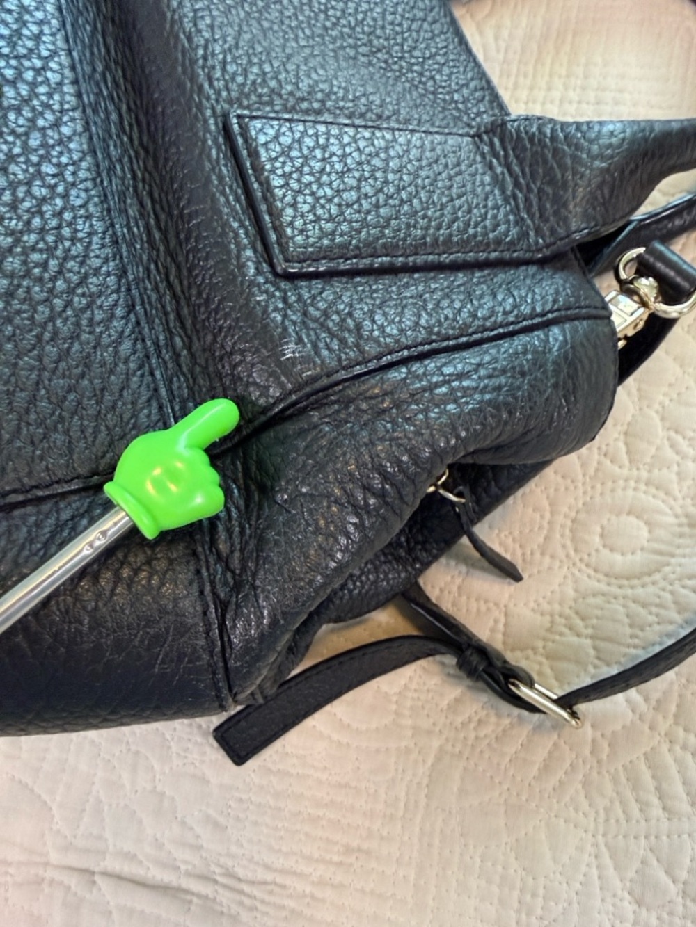 kate spade Southport Sloan Black Pebbled Leather Satchel - Picture 11 of 14